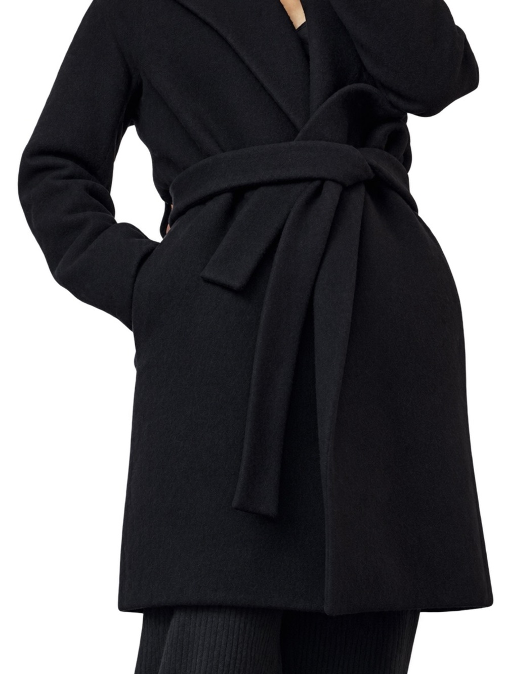 Aritzia Black Overcoat 100% wool warn once
